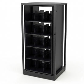 Rotary File Cabinet Adder Unit Legal 4 Shelves Black
