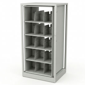 Rotary File Cabinet Adder Unit Legal 4 Shelves Light Gray