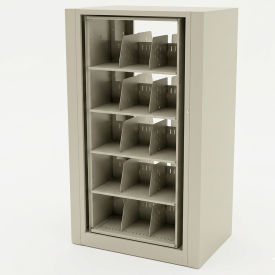 Rotary File Cabinet Starter Unit Legal 4 Shelves Bone White