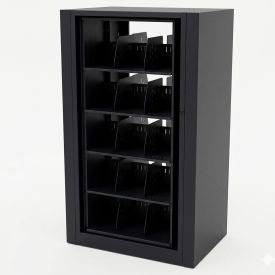 Rotary File Cabinet Starter Unit Legal 4 Shelves Black