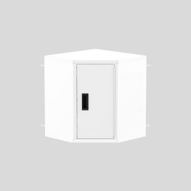 Valley Craft Corner Wall Mountable Storage Cabinet Right Hinge 21"Wx21"Dx24"H All-Welded White 