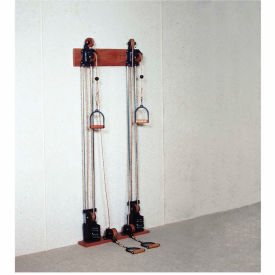 Fabrication Enterprises Inc 10-0661 Double Handle Chest/Floor Weight Pulley System with Dual Weight Stack, 10 x 2.2 lb. Weights image.