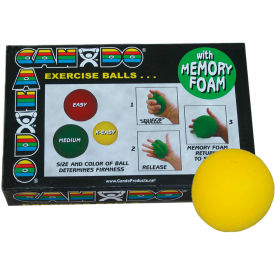 Fabrication Enterprises Inc 10-0776 CanDo® Memory Foam Squeeze Ball, 2.5" Diameter, Yellow, X-Easy image.