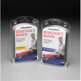 Fabrication Enterprises Inc 10-1036 Thera-Band® Latex Exercise Band, 5 Band, Light - Yellow, Red, Green, Retail Pack image.