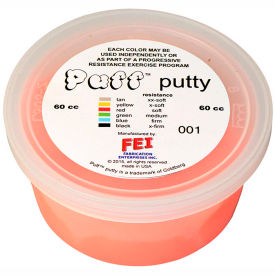 Fabrication Enterprises Inc 10-1402 Puff LiTE™ Color-Coded Exercise Putty, Soft, Red, 60cc image.