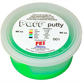 Fabrication Enterprises Inc 10-1403 Puff LiTE™ Color-Coded Exercise Putty, Medium, Green, 60cc image.