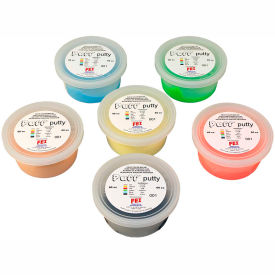 Fabrication Enterprises Inc 10-1406 Puff LiTE™ Color-Coded Exercise Putty, 60cc, Set of 6 image.