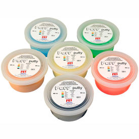 Fabrication Enterprises Inc 10-1416 Puff LiTE™ Color-Coded Exercise Putty, 90cc, Set of 6 image.