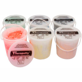 Fabrication Enterprises Inc 10-1485 TheraPutty® Exercise Putty Set (6 Pieces), 5 Pound (Tan, Yellow, Red, Green, Blue, Black) image.