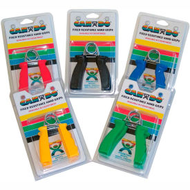 Fabrication Enterprises Inc 10-1809 CanDo® Fixed ErgoGrip Hand Exerciser, 5-Pair Set (Yellow, Red, Green, Blue, Black) image.