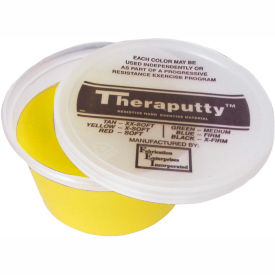 Fabrication Enterprises Inc 256310 TheraPutty® Plus Antimicrobial Exercise Putty, Yellow, 2 Ounce, X-Soft image.