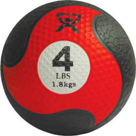 Fabrication Enterprises Inc 453906 CanDo® Firm Medicine Ball, 4 lb., 8" Diameter, Red image.