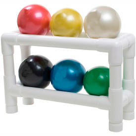 Fabrication Enterprises Inc 459750 Thera-Band™ Soft Weights™ Ball with 2-Tier PVC Rack, 6 Color Set image.