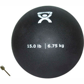 Fabrication Enterprises Inc 465959 CanDo® Soft Pliable Medicine Ball, 15 lb., 9" Diameter, Black image.