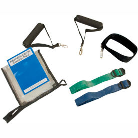 Fabrication Enterprises Inc 487509 CanDo® Adjustable Exercise Band, 2 Band Set, Moderate -Green, Blue) image.