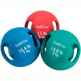 Fabrication Enterprises Inc 504311 CanDo® Molded Dual-Handle Medicine Ball, 6.6 lb. (3 kg), Tan image.