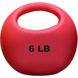 Fabrication Enterprises Inc 508694 CanDo® One-Handle Medicine Ball, 6 lb., 9" Diameter, Red image.