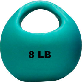 Fabrication Enterprises Inc 509059 CanDo® One-Handle Medicine Ball, 8 lb., 9" Diameter, Green image.