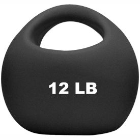 Fabrication Enterprises Inc 510155 CanDo® One-Handle Medicine Ball, 12 lb., 9" Diameter, Black image.