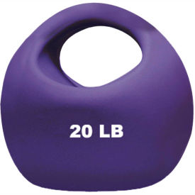Fabrication Enterprises Inc 511250 CanDo® One-Handle Medicine Ball, 20 lb., 9" Dia., Purple image.