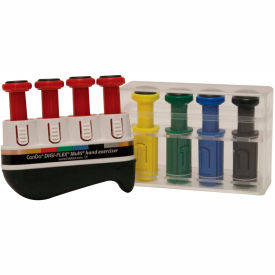 Fabrication Enterprises Inc 10-3742S Digi-Flex® Multi™ Hand Exerciser, Progressive Starter Pack, Red & 4 Additional Buttons image.