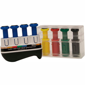 Fabrication Enterprises Inc 10-3744S Digi-Flex® Multi™ Hand Exerciser, Progressive Starter Pack, Blue & 4 Additional Buttons image.