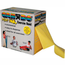 Fabrication Enterprises Inc 1202288 CanDo® Perf 100® Low Powder Exercise Band, Yellow, 100 yd Roll, 1 Roll/Box image.