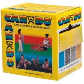 Fabrication Enterprises Inc 1213246 CanDo® Low Powder Exercise Band, Yellow, 50 Yard Roll, 1 Roll/Box image.