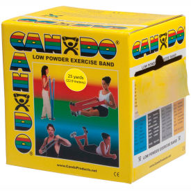Fabrication Enterprises Inc 1231508 CanDo® Low Powder Exercise Band, Yellow, 25 Yard Roll, 1 Roll/Box image.