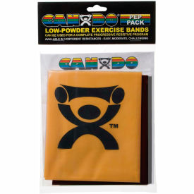 Fabrication Enterprises Inc 1236257 CanDo® Low Powder Exercise Band PEP™ Pack, 4 Band, Difficult - Black, Silver, Gold image.