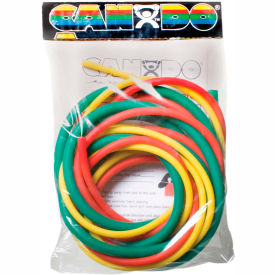 Fabrication Enterprises Inc 1271320 CanDo® Low Powder Exercise Tubing PEP™ Pack, 6 Tubing, Easy -Yellow, Red, Green) image.