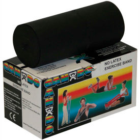 Fabrication Enterprises Inc 1357151 CanDo® Latex-Free Exercise Band, Black, 6 Yard Roll, 1 Roll/Box image.