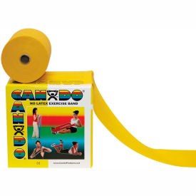 Fabrication Enterprises Inc 1359343 CanDo® Latex-Free Exercise Band, Yellow, 50 Yard Roll, 1 Roll/Box image.