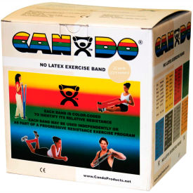 Fabrication Enterprises Inc 1362630 CanDo® Latex-Free Exercise Band, Tan, 25 Yard Roll, 1 Roll/Box image.