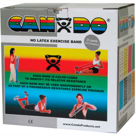 Fabrication Enterprises Inc 1364822 CanDo® Latex-Free Exercise Band, Silver, 25 Yard Roll, 1 Roll/Box image.