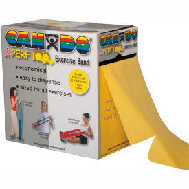 Fabrication Enterprises Inc 1384910 CanDo® Perf 100® Latex Free Exercise Band, Yellow, 100 Yard Roll, 1 Roll/Box image.