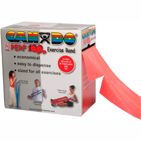 Fabrication Enterprises Inc 1385276 CanDo® Perf 100® Latex Free Exercise Band, Red, 100 Yard Roll, 1 Roll/Box image.