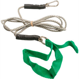 Fabrication Enterprises Inc 1425816 CanDo® Bungee Exercise Cord with Attachments, 7 Cord, Green image.