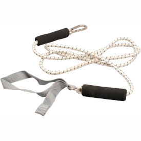 Fabrication Enterprises Inc 1426912 CanDo® Bungee Exercise Cord with Attachments, 7 Cord, Silver image.