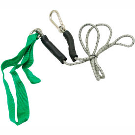 Fabrication Enterprises Inc 1429469 CanDo® Bungee Exercise Cord with Attachments, 4 Cord, Green image.