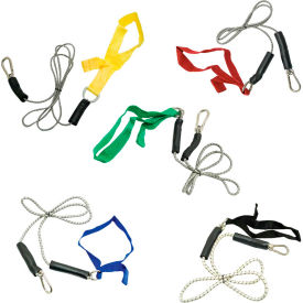 Fabrication Enterprises Inc 1431660 CanDo® Bungee Exercise Cord with Attachments, 4 Cord, 5 Color Set image.