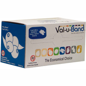 Fabrication Enterprises Inc 1539407 Val-u-Band® Latex Free Exercise Band, Blueberry - Level 4, 6 Yard Roll/Box image.