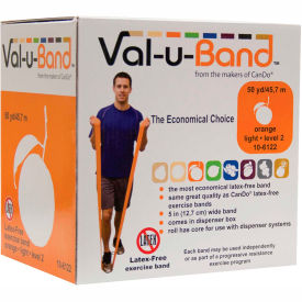 Fabrication Enterprises Inc 1542329 Val-u-Band® Latex Free Exercise Band, Orange - Level 2, 50 Yard Roll/Box image.