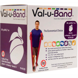 Fabrication Enterprises Inc 1543425 Val-u-Band® Latex Free Exercise Band, Plum - Level 5, 50 Yard Roll/Box image.