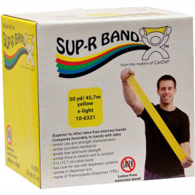 Fabrication Enterprises Inc 1615012 Sup-R Band® Latex Free Exercise Band, Yellow, 50 Yard Roll/Box image.
