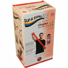 Fabrication Enterprises Inc 1633640 Sup-R Band® Latex Free Exercise Band, 5 Strips, Red, 30 Strips/Box image.