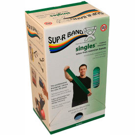 Fabrication Enterprises Inc 1634005 Sup-R Band® Latex Free Exercise Band, 5 Strips, Green, 30 Strips/Box image.