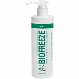 Fabrication Enterprises Inc 11-1033-24 BioFreeze® Cold Pain Relief Gel, 16 oz. Dispenser Bottle, Case of 24 image.