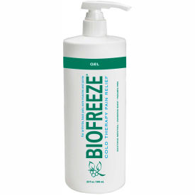 Fabrication Enterprises Inc 11-1034-16 BioFreeze® Cold Pain Relief Gel, 32 oz. Dispenser Bottle, Case of 16 image.