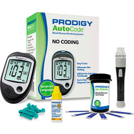 Fabrication Enterprises Inc 64620 Prodigy® AutoCode® Talking Blood Glucose Monitoring System Kit, Black image.